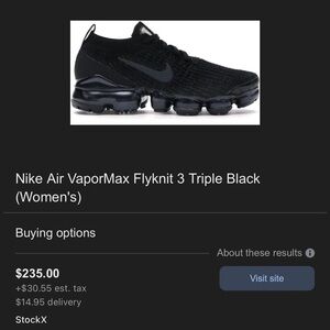 Nike Air VaporMax Flyknit 3 Triple Black (Women's)